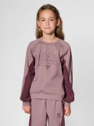 Bluza dla dziewczynki Hummel hmlKANNA. Fioletowe bluzy z nadrukiem damskie HUMMEL, m, z bawełny. Za 181.75 zł.