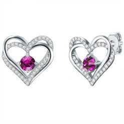 Rafaela Donata Kolczyki sztyfty z kryształkami Swa Serce srebro wysokiej próby zdobiony kryształkami Swarovski® srebrny 1 ct Damski. Szare kolczyki damskie Rafaela Donata, z ametystem, srebrne, na sztyftcie. Za 278.99 zł.
