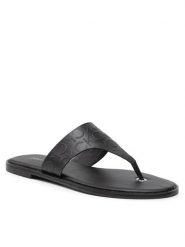 Calvin Klein Japonki Almond Flat Tp Slide Hf HW0HW01159 Czarny. Czarne klapki damskie CALVIN KLEIN, bez wzorów, ze skóry, bez obcasa. Za 599.99 zł.