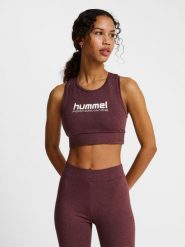 Damski biustonosz z logo Hummel Pulse. Czerwone biustonosze sportowe damskie HUMMEL, bez wzorów, z bawełny. Za 103.00 zł.