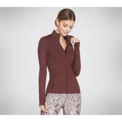 Kurtka Damska Skechers. Brązowe kurtki damskie Skechers, na zimę, bez wzorów, bez kaptura. Za 204.99 zł.