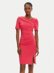 Rinascimento Sukienka koktajlowa CFC0122560003 Różowy Regular Fit. Czerwone sukienki damskie RINASCIMENTO, xs, bez wzorów, z syntetyku, wizytowe, bez kołnierzyka, bez ramiączek. Za 459.99 zł.