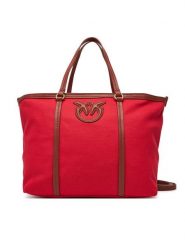 PINKO Torebka Miranda Shopper Classic PE 25 PLTT 104714 A2G2 Czerwony. Czerwone shopper bag damskie Pinko, bez wzorów, z materiału, bez dodatków. Za 809.99 zł.