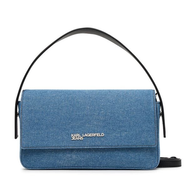 Torebka Karl Lagerfeld Jeans. Niebieskie torebki klasyczne damskie Karl Lagerfeld Jeans, bez wzorów, z jeansu, bez dodatków. Za 359.99 zł.