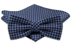 Modna Mucha Męska - Alties - Granat z Niebieskim. Niebieskie krawaty i muchy męskie Alties, bez wzorów, eleganckie. Za 54.00 zł.