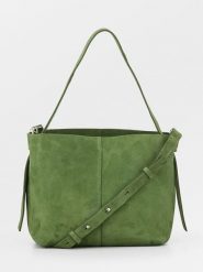 Becksöndergaard Skórzana torebka "Fraya" w kolorze zielonym - 24 x 22 cm rozmiar: onesize. Zielone torebki klasyczne damskie Becksöndergaard, bez wzorów, z materiału, bez dodatków. Za 388.16 zł.