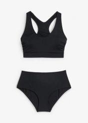 Bikini bustier (2 części). Czarne bikini damskie bonprix, bez wzorów. Za 107.99 zł.