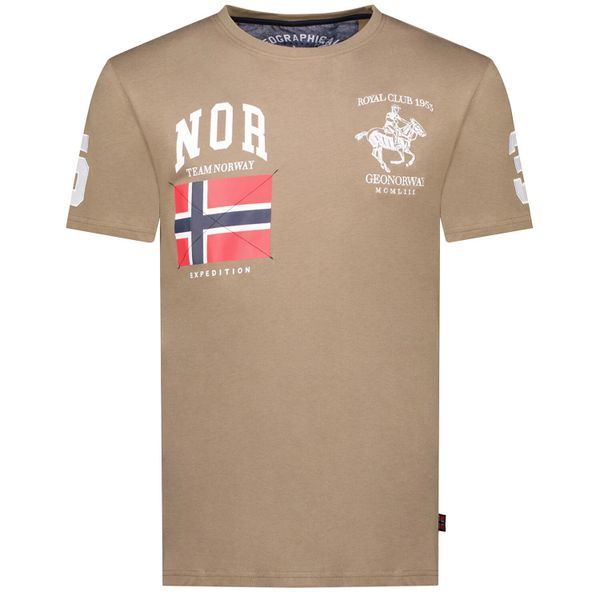 T-Shirt Geographical Norway JEQUESTRE MEN 254 taupe (szarobrązowy) męska. Brązowe t-shirty męskie Geographical Norway, m, bez wzorów, bez kołnierzyka. Za 49.00 zł.