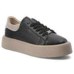 Czarne Sneakersy Filippo Sportowe Obuwie Damskie. Czarne buty sportowe na co dzień damskie Filippo, bez wzorów, z gumy. Za 178.99 zł.