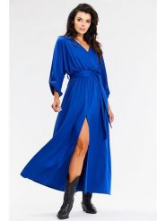 Awama Sukienka w kolorze niebieskim rozmiar: S. Niebieskie sukienki damskie Awama, s, bez wzorów, bez kołnierzyka, bez ramiączek, maxi. Za 164.99 zł.