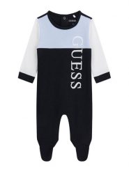 Guess Śpiochy H6YG01 1K4122 Czarny. Niebieskie body niemowlęce Guess, z aplikacjami, z bawełny, bez ramiączek. Za 174.99 zł.