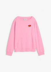 Bluza z czystej bawełny. Czerwone bluzy z nadrukiem damskie bonprix, z bawełny. Za 84.99 zł.