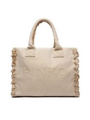 Pinko Torebka Beach Shopping PE 24 PLTT 100782 A1X1 Beżowy. Brązowe torebki klasyczne damskie Pinko, bez wzorów, z materiału, bez dodatków. Za 449.99 zł.
