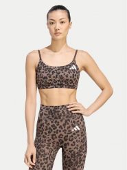 Adidas Biustonosz sportowy Optime Essentials 3-Stripes KZ2515 Brązowy. Brązowe biustonosze sportowe damskie Adidas, bez wzorów. Za 178.99 zł.