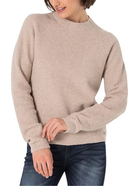 Timezone Sweter w kolorze beżowym rozmiar: XXL. Brązowe swetry klasyczne damskie Timezone, xxl, bez kołnierzyka. Za 100.52 zł.