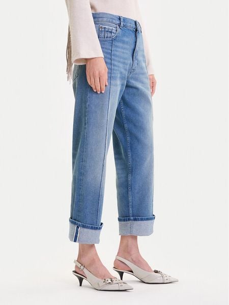 Mustang Jeansy Vermont 1016933 Niebieski Loose Fit. Niebieskie jeansy damskie Mustang. Za 319.99 zł.