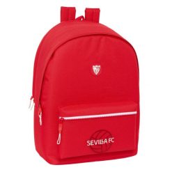 Plecak na laptopa i tableta z wyjściem USB Sevilla Fútbol Club Czerwony. Czerwone plecaki męskie MBRANDS, bez wzorów, z poliesteru. Za 178.80 zł.