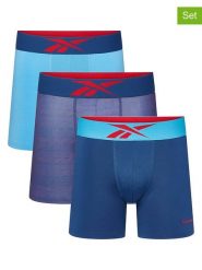 Reebok Bokserki (3 pary) "Muir" w kolorze niebieskim rozmiar: M. Niebieskie bokserki męskie Reebok, bez wzorów. Za 56.99 zł.