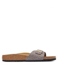Birkenstock Klapki Madrid 1033186 Beżowy. Brązowe klapki damskie Birkenstock, bez wzorów, z syntetyku, bez obcasa. Za 359.99 zł.