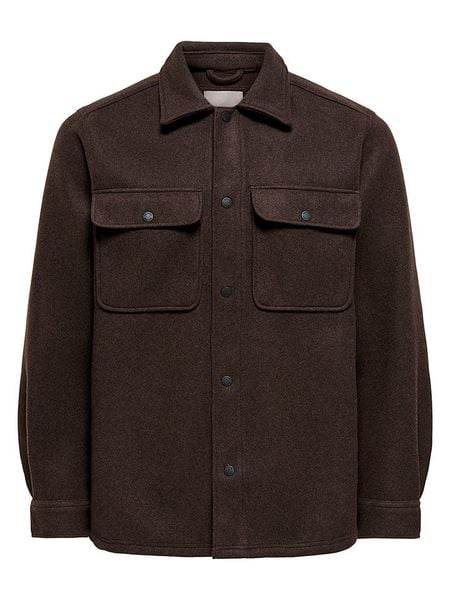 ONLY & SONS Kurtka koszulowa "Ash" w kolorze brązowym rozmiar: M. Brązowe kurtki męskie Only & Sons, m, bez wzorów, bez kaptura. Za 244.95 zł.