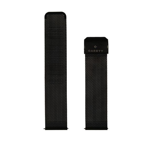 Pasek uniwersalny do smartwatchy Garett stalowy 20 mm. Czarne paski męskie GARETT, bez wzorów. Za 59.00 zł.