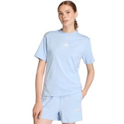 Damska Koszulka adidas Essentials 3-Stripes Cotton Lifestyle. Niebieskie t-shirty damskie Adidas, s, bez wzorów, z bawełny, bez kołnierzyka. Za 96.99 zł.