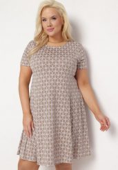 Brązowo-Beżowa Rozkloszowana Sukienka Mini z Elastycznej Wiskozy Annamarie. Brązowe sukienki damskie Born2be, l, bez wzorów, z wiskozy, bez kołnierzyka, bez ramiączek, mini, rozkloszowane. W wyprzedaży za 51.99 zł.