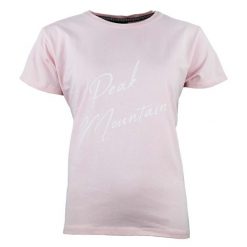 Koszulka damska Peak Mountain Atresor. Czerwone bluzki damskie Peak Mountain, bez wzorów, casualowe, bez kołnierzyka, bez ramiączek. W wyprzedaży za 132.50 zł.