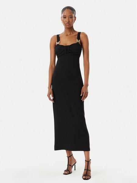 LOLA CASADEMUNT Sukienka koktajlowa MS2616048 Czarny Slim Fit. Czarne sukienki damskie lola casademunt, s, bez wzorów, z syntetyku, wizytowe, bez kołnierzyka, bez ramiączek. Za 839.99 zł.