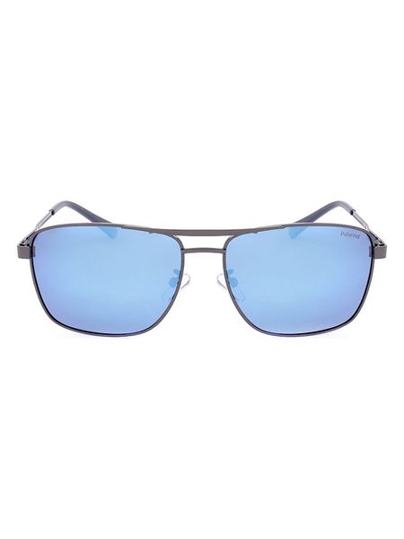 Polaroid Męskie okulary przeciwsłoneczne w kolorze srebrno-błękitnym rozmiar: 61. Niebieskie okulary przeciwsłoneczne męskie Polaroid, z tworzywa sztucznego. Za 179.64 zł.