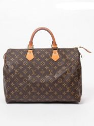 Louis Vuitton Torebka "Speedy 35" w kolorze brązowym - 35 x 22 x 17 cm rozmiar: onesize. Brązowe torebki klasyczne damskie Louis Vuitton, bez wzorów, z materiału, bez dodatków. Za 3,914.99 zł.