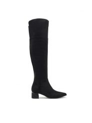 Guess Muszkieterki Lucie FLFLUC ESU11 Czarny. Czarne kozaki damskie Guess, z materiału, bez obcasa, na płaskiej podeszwie. Za 889.99 zł.
