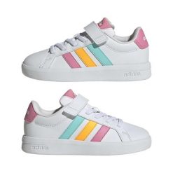 Buty ADIDAS GRAND COURT 3.0 EL Biały. Białe obuwie treningowe damskie Adidas, na fitness i siłownię. Za 196.30 zł.