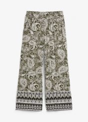 Spodnie palazzo z miękkiej mieszanki wiskozy. Zielone spodnie materiałowe damskie bonprix, bez wzorów, z wiskozy. Za 114.99 zł.