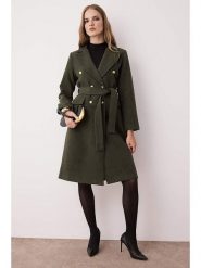 Trendyol Płaszcz przejściowy w kolorze khaki rozmiar: 40. Brązowe płaszcze damskie Trendyol, bez wzorów, z tkaniny. Za 52.99 zł.