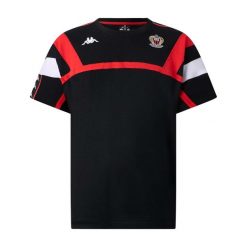 Koszulka OGC Nice Frairy. Czarne t-shirty sportowe męskie Kappa, l, z materiału, bez ramiączek, do piłki nożnej. Za 335.00 zł.