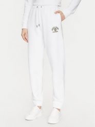 Guess Jeans Spodnie dresowe W5RB63 K68I4 Biały Regular Fit. Białe jeansy damskie Guess Jeans, l, z aplikacjami, z bawełny. Za 169.99 zł.