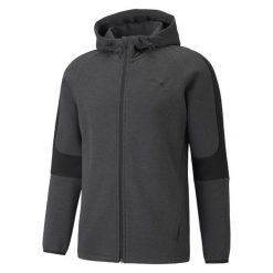 Bluza z kapturem Puma Evostripe Core Fz, Mężczyźni. Szare bluzy sportowe męskie Puma, bez wzorów, z bawełny, sportowe, bez kołnierzyka, bez ramiączek. Za 390.00 zł.
