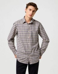 MESKA KOSZULA WRANGLER 1 PKT SHIRT BEIGE 112371553. Brązowe koszule męskie Wrangler, xl, bez wzorów, bez kołnierzyka, bez ramiączek. Za 169.99 zł.