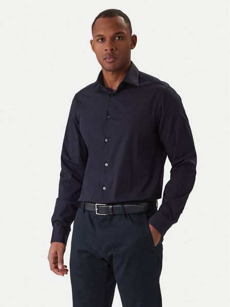 Calvin Klein Koszula Essential LV019EU001 Granatowy Regular Fit. Niebieskie koszule męskie CALVIN KLEIN, m, bez wzorów, z bawełny, bez kołnierzyka, bez ramiączek. Za 329.99 zł.