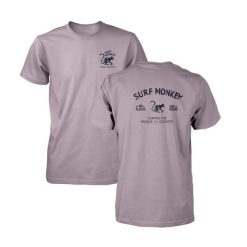 Koszulka z bawełny organicznej – krótki rękaw / dla dorosłych (fioletowa). Fioletowe t-shirty damskie SURF MONKEY, l, bez wzorów, z bawełny, bez kołnierzyka. Za 149.95 zł.