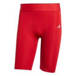 Szorty adidas Techfit. Czerwone szorty męskie Adidas, bez kołnierzyka. Za 90.99 zł.