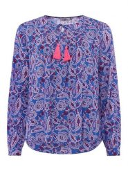 Zwillingsherz Bluzka w kolorze niebieskim rozmiar: L/XL. Niebieskie bluzki damskie Zwillingsherz, l, bez wzorów, z wiskozy, bez kołnierzyka, bez ramiączek. Za 96.83 zł.