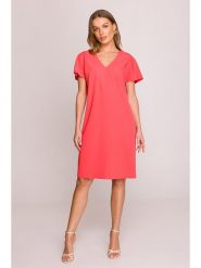 Stylove Sukienka w kolorze czerwonym rozmiar: XL. Czerwone sukienki damskie Stylove, na co dzień, xl, bez wzorów, bez kołnierzyka, bez ramiączek, midi, proste. Za 197.17 zł.