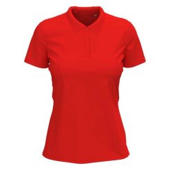 Damska Koszulka Polo Ze Stretchem. Czerwone bluzki damskie Stedman, bez wzorów, bez kołnierzyka, bez ramiączek. Za 106.99 zł.