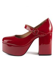 Loft37 Skórzane czółenka w kolorze czerwonym z paskiem rozmiar: 39. Czerwone czółenka damskie loft37, bez wzorów, bez obcasa. Za 448.99 zł.