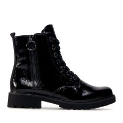 Trapery Remonte. Czarne trapery damskie Remonte, bez obcasa. Za 309.99 zł.