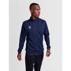 Kurtka z dresu Hummel Authentic Pl. Niebieskie kurtki męskie HUMMEL, bez wzorów, z dresówki, sportowe, bez kaptura. Za 212.50 zł.