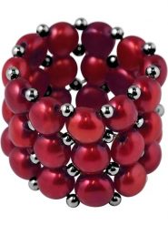 Pearl Addict Pierścionek perłowy w kolorze czerwonym rozmiar: onesize. Czerwone pierścionki damskie Pearl Addict, z perłą. Za 136.13 zł.