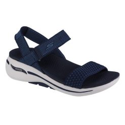 Sandały damskie, Go Walk Arch Fit Sandal - Polished. Czarne obuwie trekkingowe damskie Skechers, bez wzorów, bez obcasa. Za 279.99 zł.